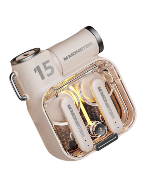 MONSTER - XKT15 - Wireless v5.3 Touch Control Earbuds With RGB Case - Beige