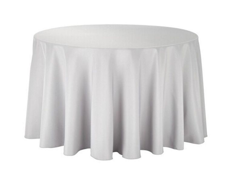 1 Piece Empty Round Tablecloth for Wedding Parties Banquet Hotel Polyester