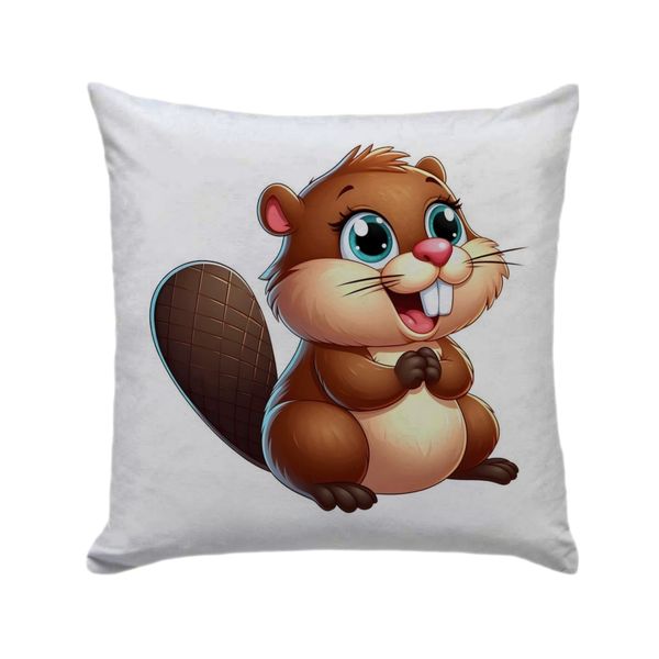 Beaver Cartoon Decor Pillow 30cm x 30cm