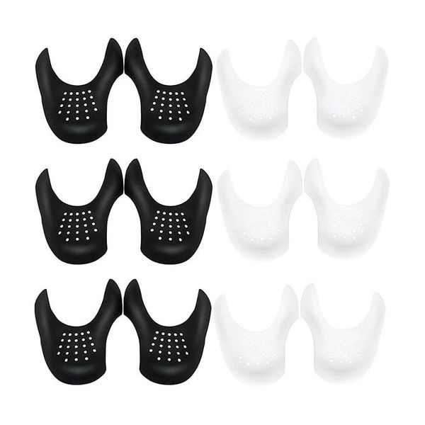 6 Pairs of Sneaker Crease Guard Protectors - Black &amp; White