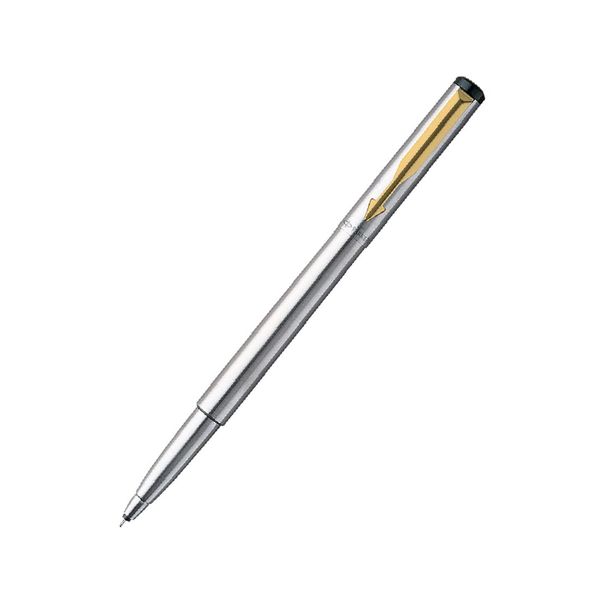 Parker Vector Rollerball Pen - Stainless Steel with Gold Trim