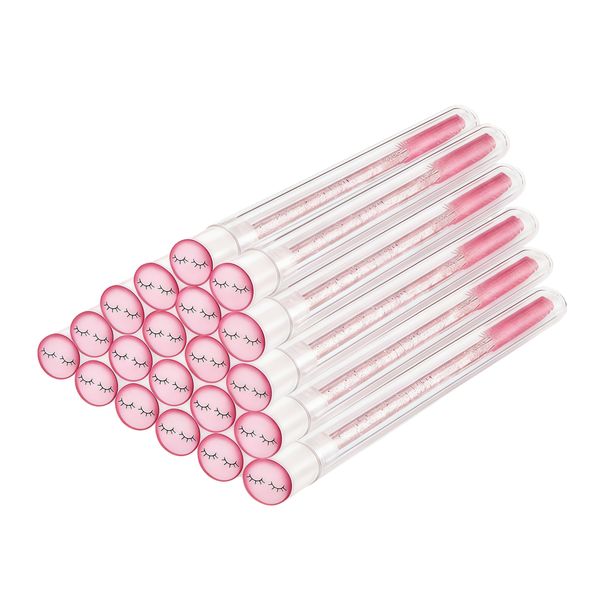50 Pack Disposable Crystal Eyelash Brushes with Rhinestones for Makeup