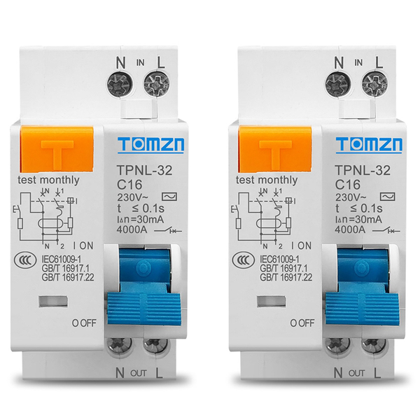 Tomzn Tpnl Dpnl 230V 1P+N Residual Current Circuit Breaker Tpnl 32A