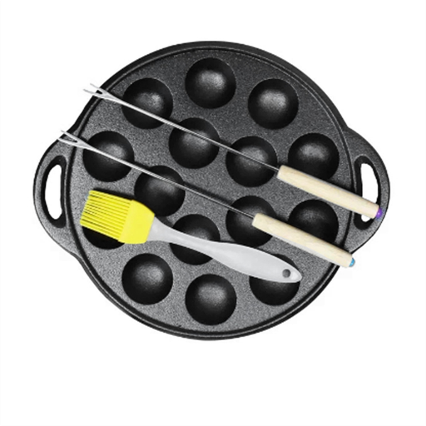 15 Holes Cast Iron Takoyaki Pan Octopuses Small Baking