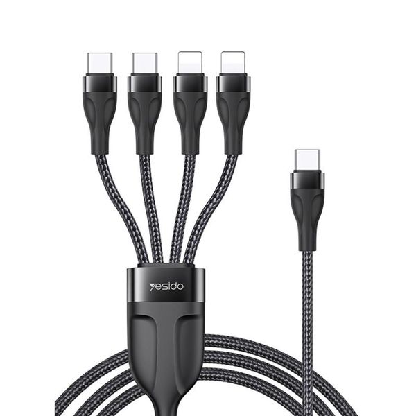 Yesido CA110 4A Type-C to Dual Type-C + Dual Lightning Charging Cable