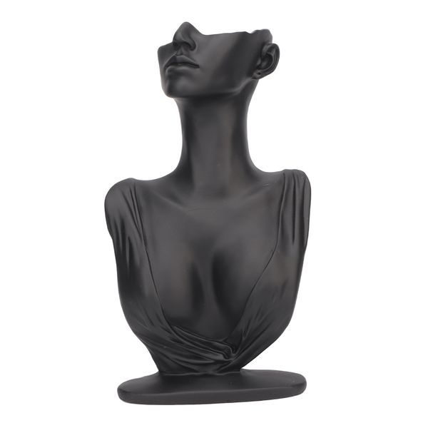 Large Resin Jewelry Display Stand - Lightweight Elegant Holder, Black