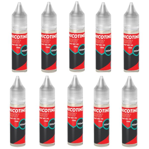 Nic Shot Salt - VG Base 15ml - 100mg (Makes 50mg Longfill) - 10 Pack