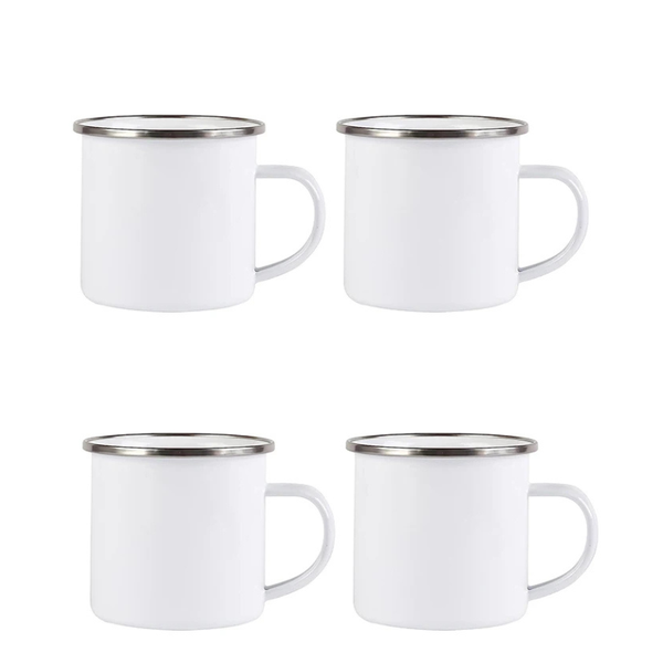 Sublimation Stainless Steel Edge Enamel Cup 300ml (4 pack)