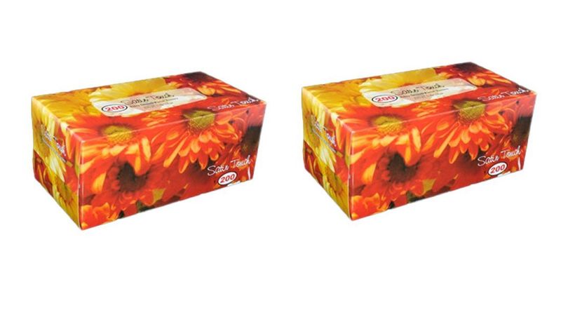Satin Touch Facial Tissues In Box 200's 2 ply Pack of 2 Box