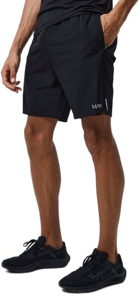 boohooMAN - Men's Tall Fit Active Lightweight Performance Shorts - Black