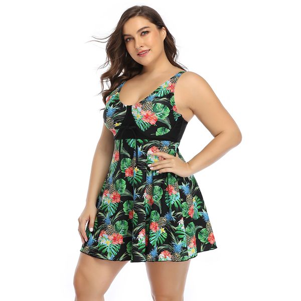 Iconix Plus Size Colour Blossom Dress Swimsuit