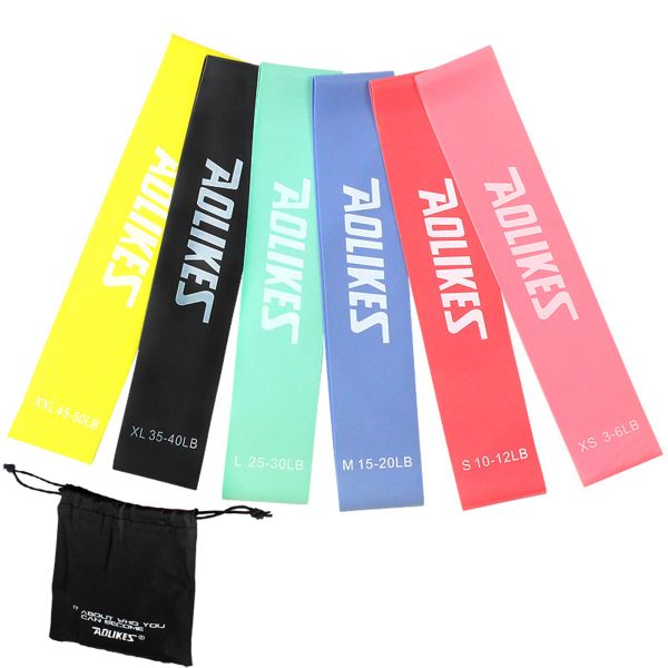 AOLIKES Latex Resistance Bands Elastic Exercice Loop Bands - Set of 6