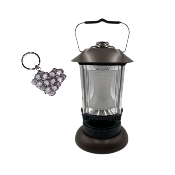 FA-6602 Portable Retro LED Rotary Switch Camping Lantern and keyholder