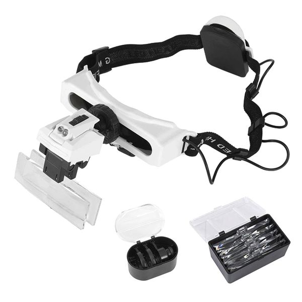 Professional Headband Magnifier Glasses with LED Light &amp; 8 Lenses