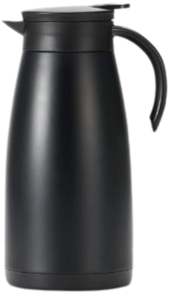 Black Stainless Steel 1,5 Litre Flask, for Hot water, Tea & Coffee