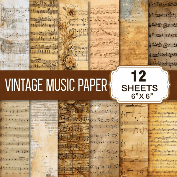 Classical Music Themed Scrapbook Paper Set - Multicolour