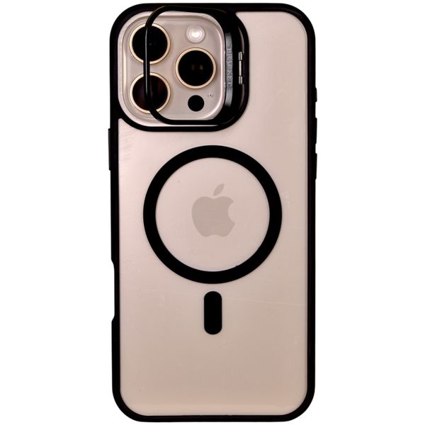 Magnetic Phone Case Compatible with 16 Pro Max - Clear &amp; Black
