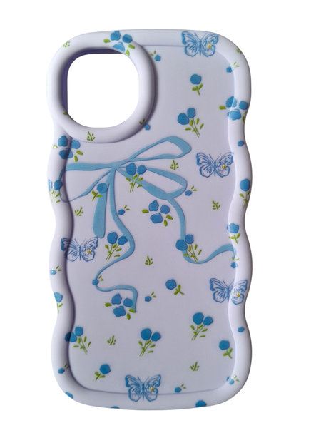 Bow Knot Designs-Blue Phone Case Compatible With iPhone 11