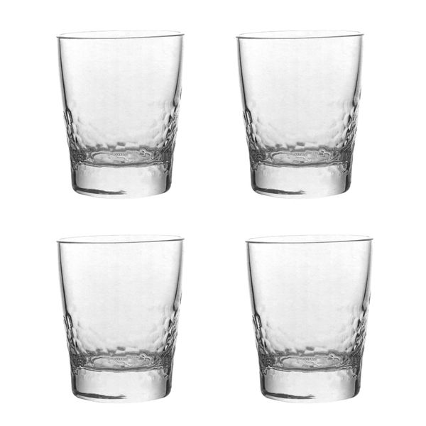 Double Old Fashioned Shining Crystal Heavy Based Glasses - Set of 4