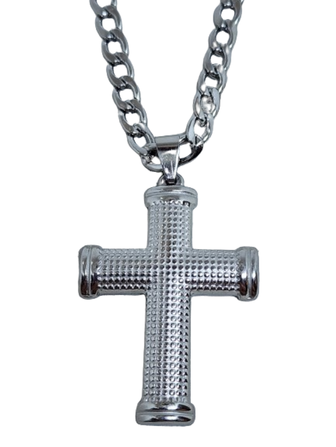 Stainless Steel Fancy Cross With Heavy Curb Link Chain | Shop Today ...