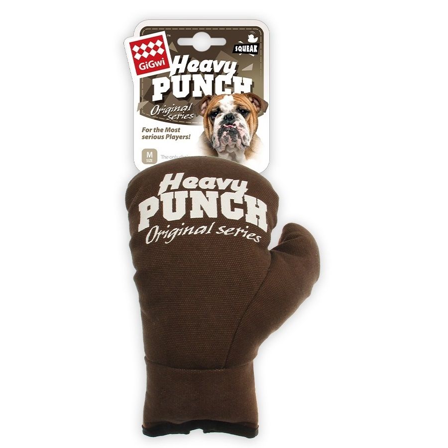 UrbanPets Durable Heavy Punch Squeaky Boxing Glove Dog Chew Toy