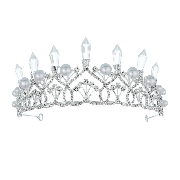 Olive Tree - Crystal &amp; Pearl Styled Tiara 03 - Bridal / Formal Event