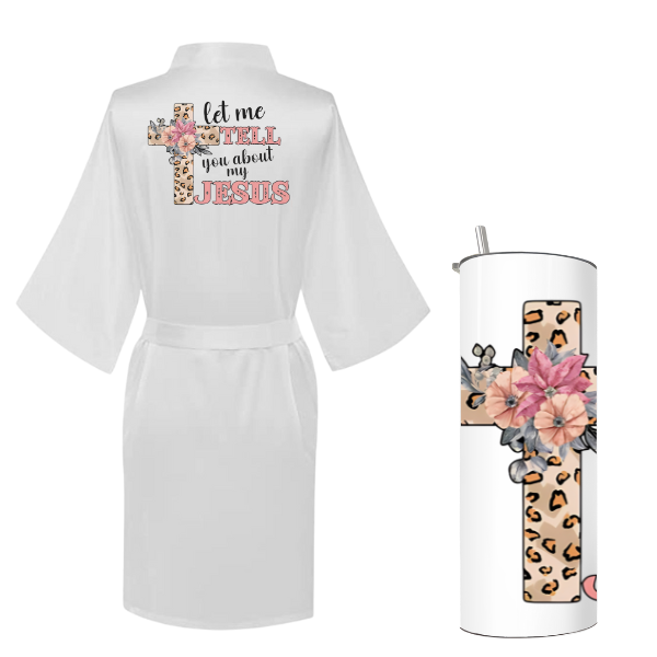Mom Printed Summer Gown with Tumbler-Let me tell you