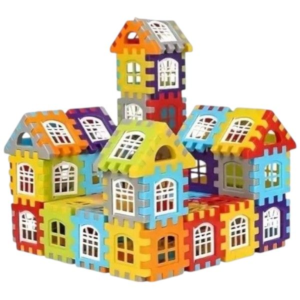 180 Pieces Kids' House Building Block Set - Multicolour