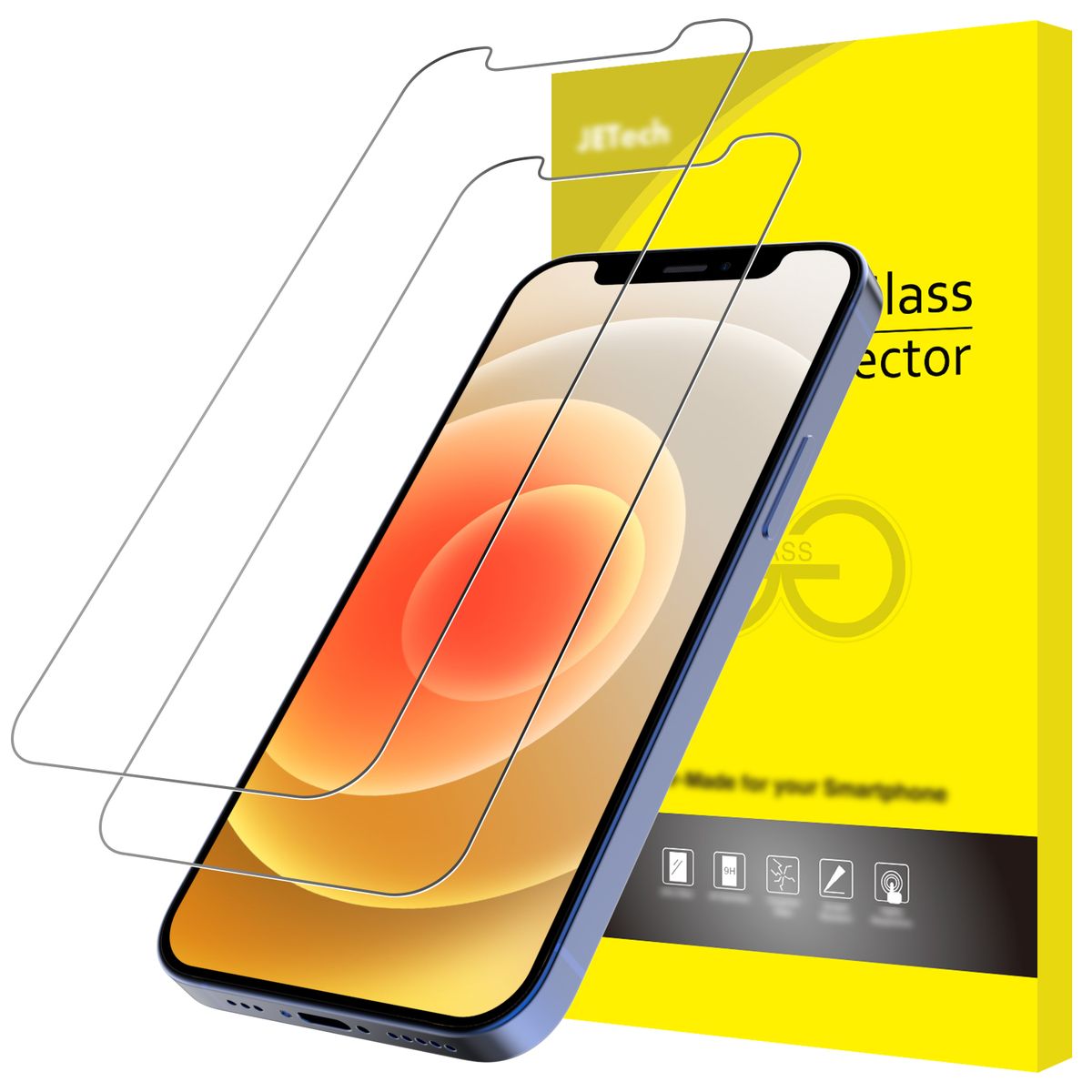 jetech tempered glass screen protector iphone 12