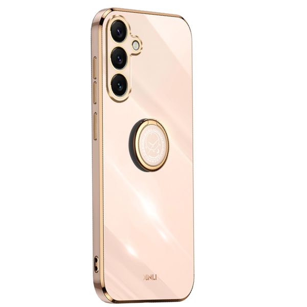 Gold Electroplated Case with Ring Holder Compatible with Samsung Galaxy S25 Ultra