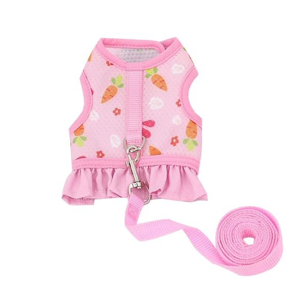 Pink Bunny Harness and Leash, Escape Proof Rabbit Harness and Leash S)