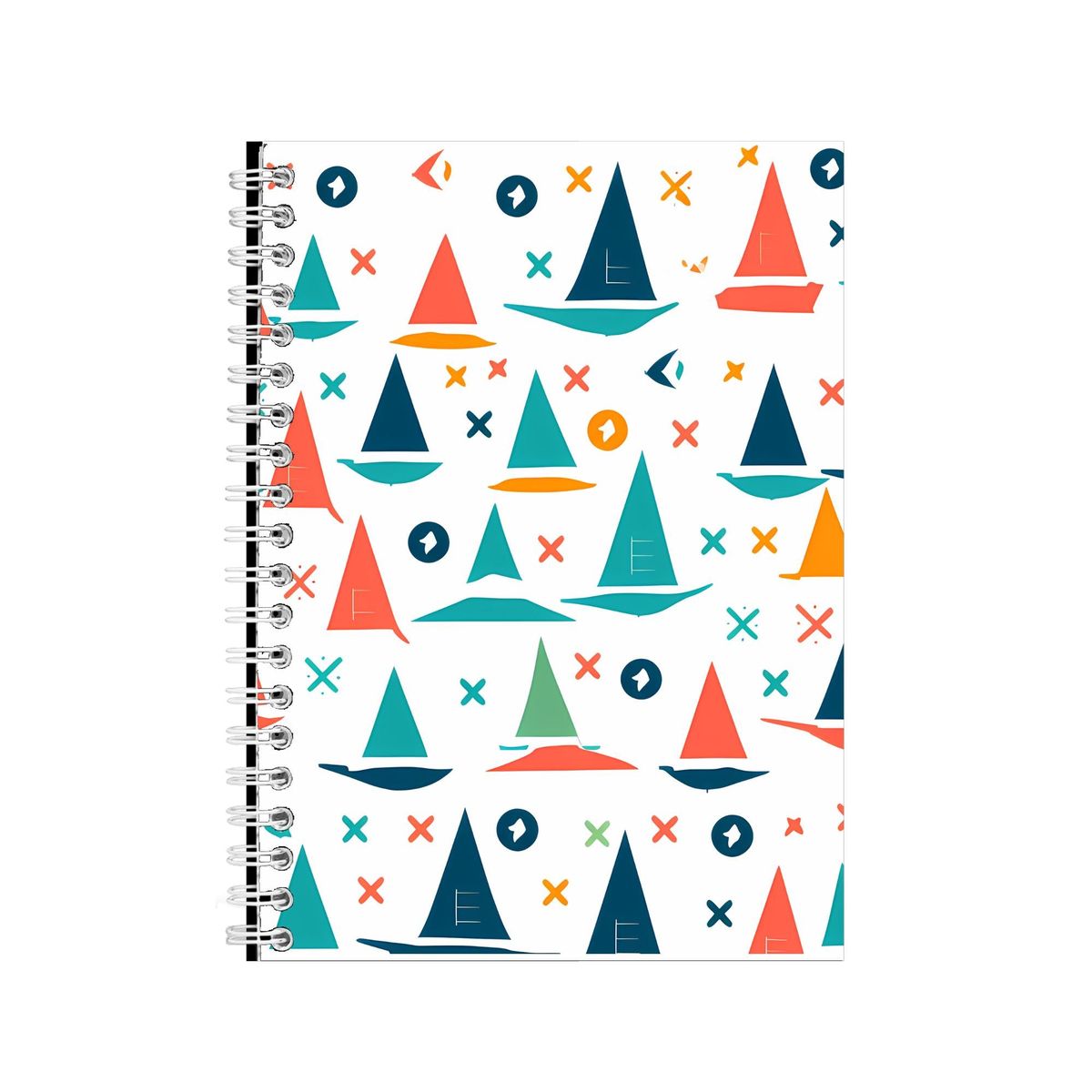 Boats_9 A5 Notebook Spiral Lined Boat Patterns Graphic Notepad Present ...