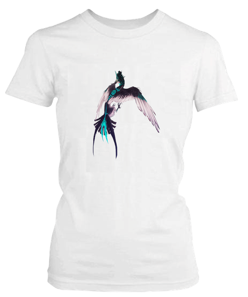 PepperSt Ladies White T-Shirt - Glide Dragon
