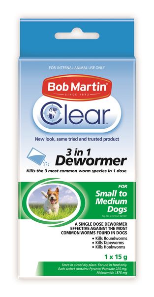 Bob Martin - 3-in-1 Dewormer - Small To Medium Dogs 15g x 3