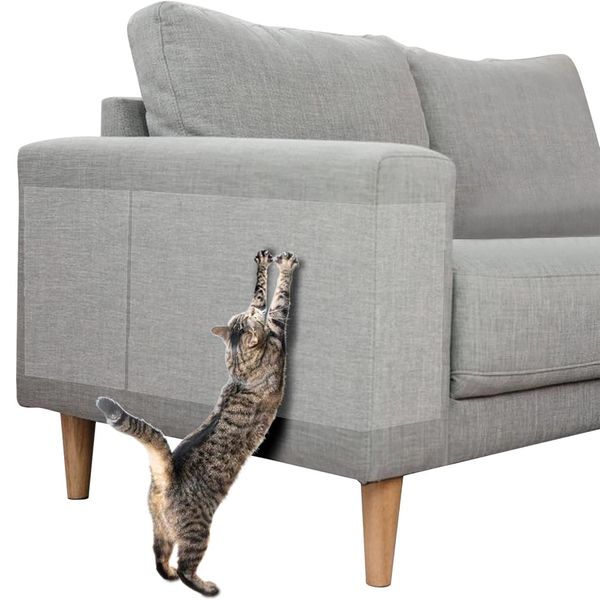4 Pcs 50 x 30cm Clear Anti Cat Scratch Furniture Protector with Sofa Nails