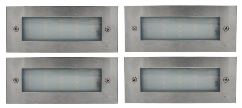 Hello Today Stainless Steel Footlight Light 3W IP65 - 4 Pack Warm White