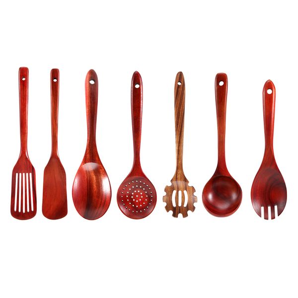 Wooden Kitchen Utensils Set Wood Spatula Set For Including 7 Pack