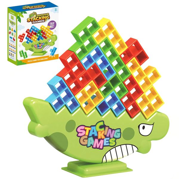 Tetra Tower Game, Board Games Kids and Stacking Blocks - 64 Piece