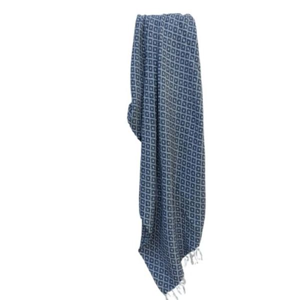 Aymara Alpaca Jacquard Throw with Diamond Pattern in Natural Colours