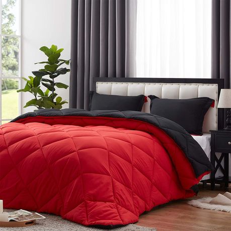 Reversible Comforter Set 5 Piece Red/Black Lightweight Bedspread, Shop  Today. Get it Tomorrow!
