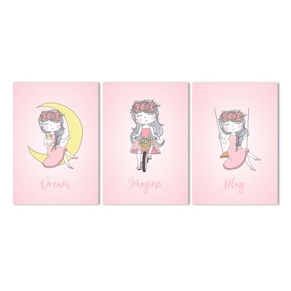 Canvas Nursery Wall Art: Cute Girl Wall Art (1)