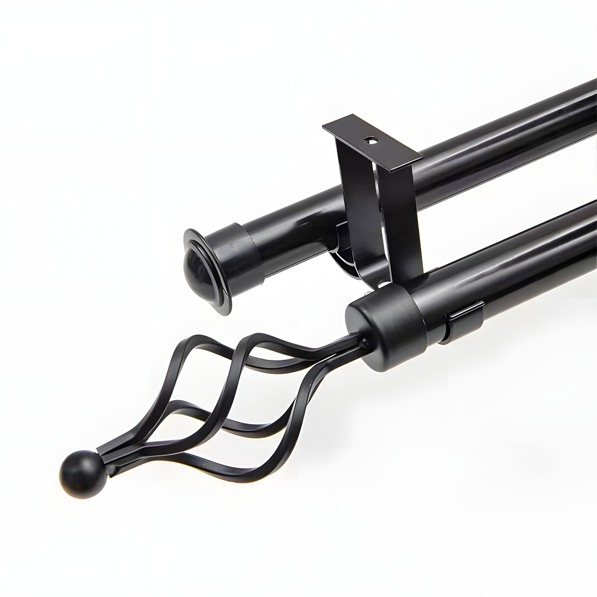 Double Curtain Rod Set,Window Rods Treatment Hardware Top