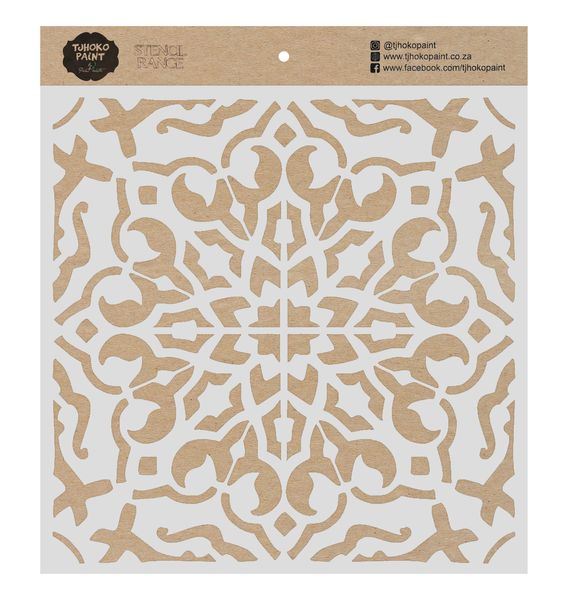 Tjhoko Paint Stencil - 30x30cm - Moroccan Tile 2