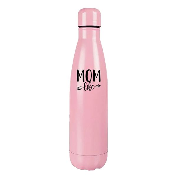 Mom Life - 500ml Pink Stainless Steel Bottle