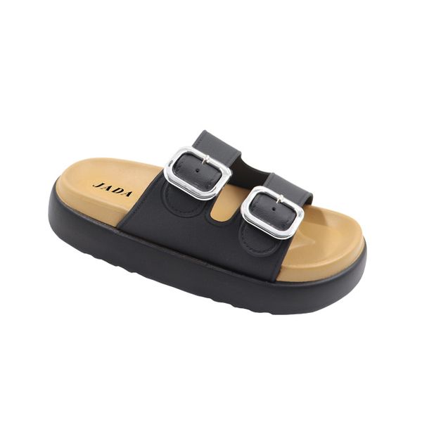 Ladies Thick Sole Two Band Summer Slip On Sandal