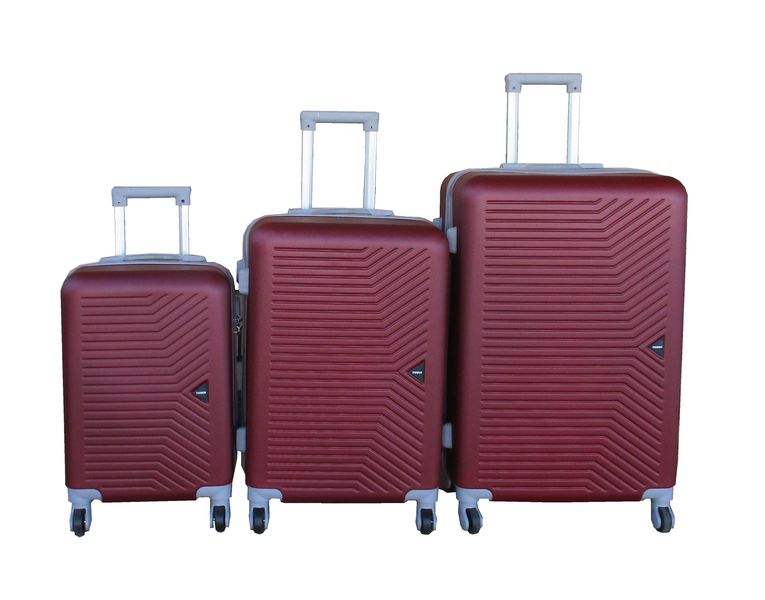 TOUGH ABS Trolley Case Set - Red, 360 Spinner Wheels, Built-in Lock - 3-Piece
