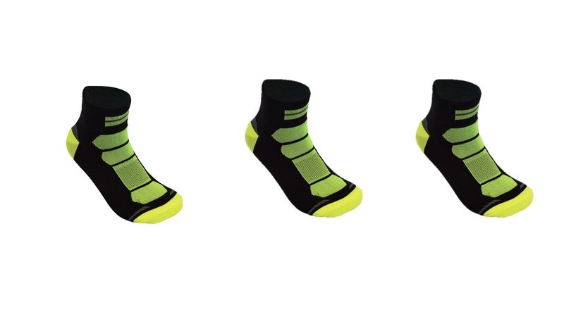 Undeez 3pk Black and Yellow Running Socks
