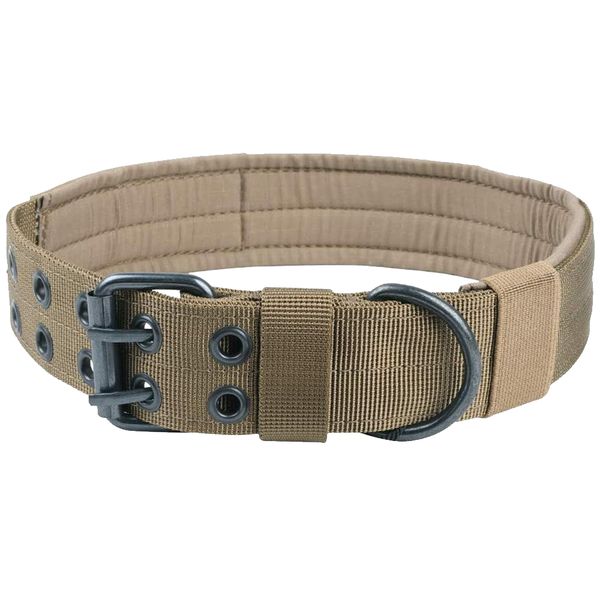 Adjustable Tactical Nylon Dog Training Collar with Metal Buckle - Green