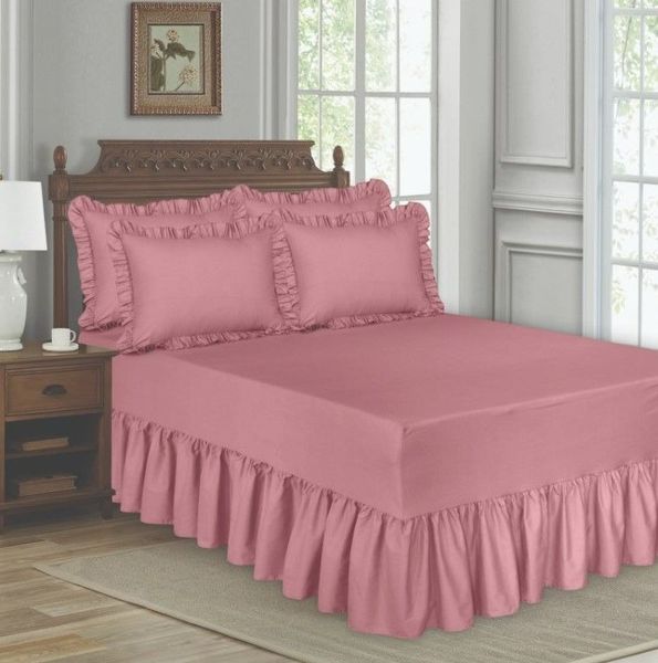 Plain Pollycotton Frilled Bed Base Full Base