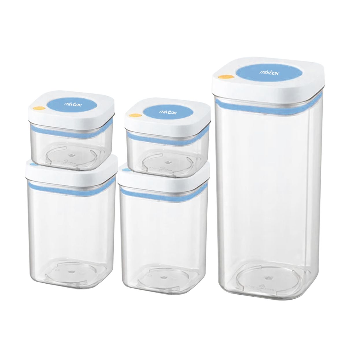 Mix Box Vacuum Sealed Pantry Food Storage Containers with Lids – 5 Pieces